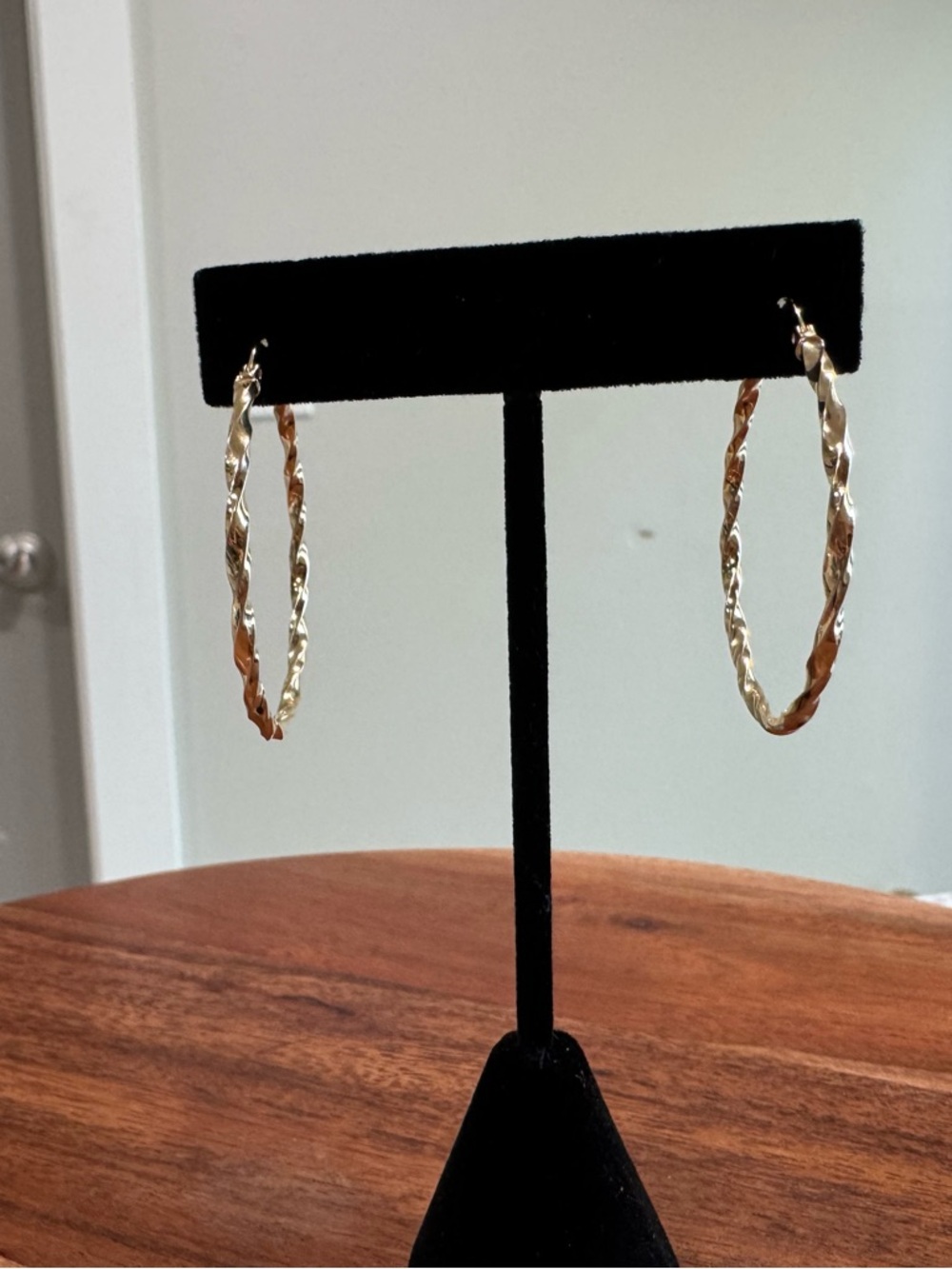 10K Gold-Tone Twisted Hoop Earrings - Women Jewelry